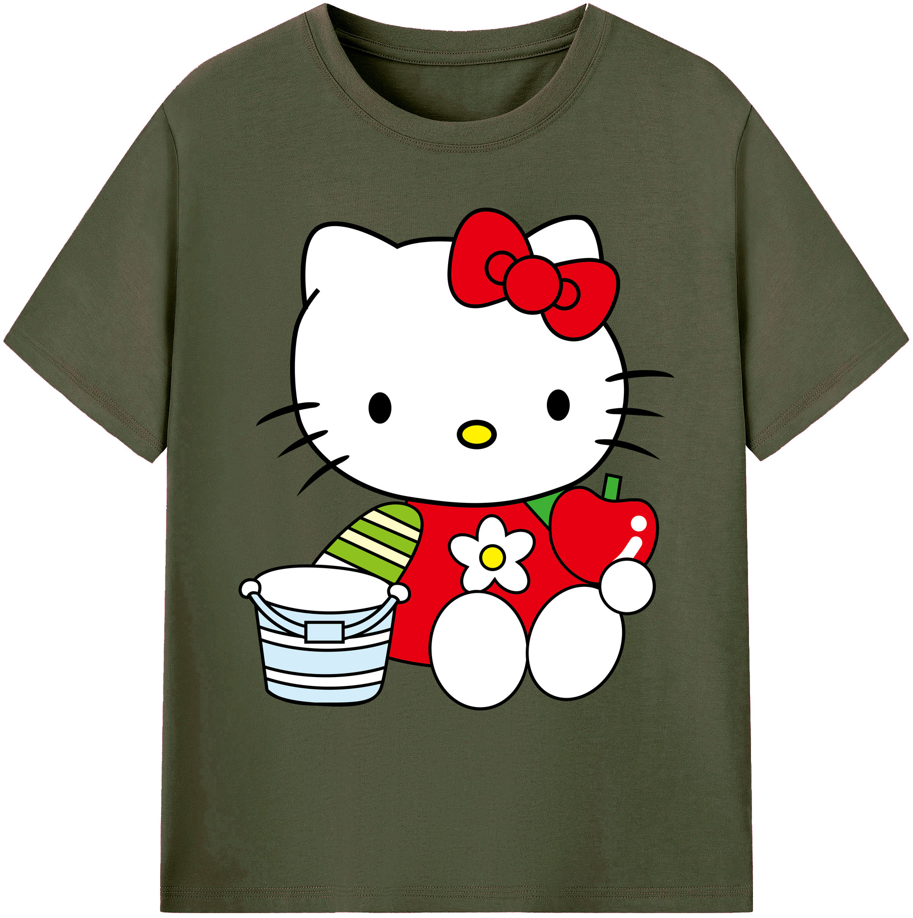 （画像用） Hello Kitty ハローキティ 綿100％ メンズ半袖Tシャツ｜肌触りやわらか＆通気性